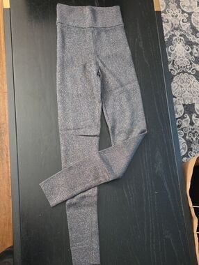 Express Metallic Sparkle High-Rise Leggings in Silver